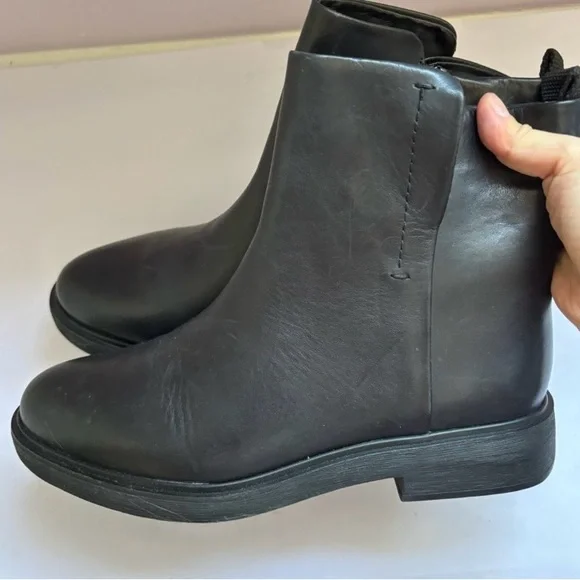 Franco Sarto Beam‎ Black Leather Chelsea Biker Ankle Boots Booties 9M 39 - Picture 4 of 7